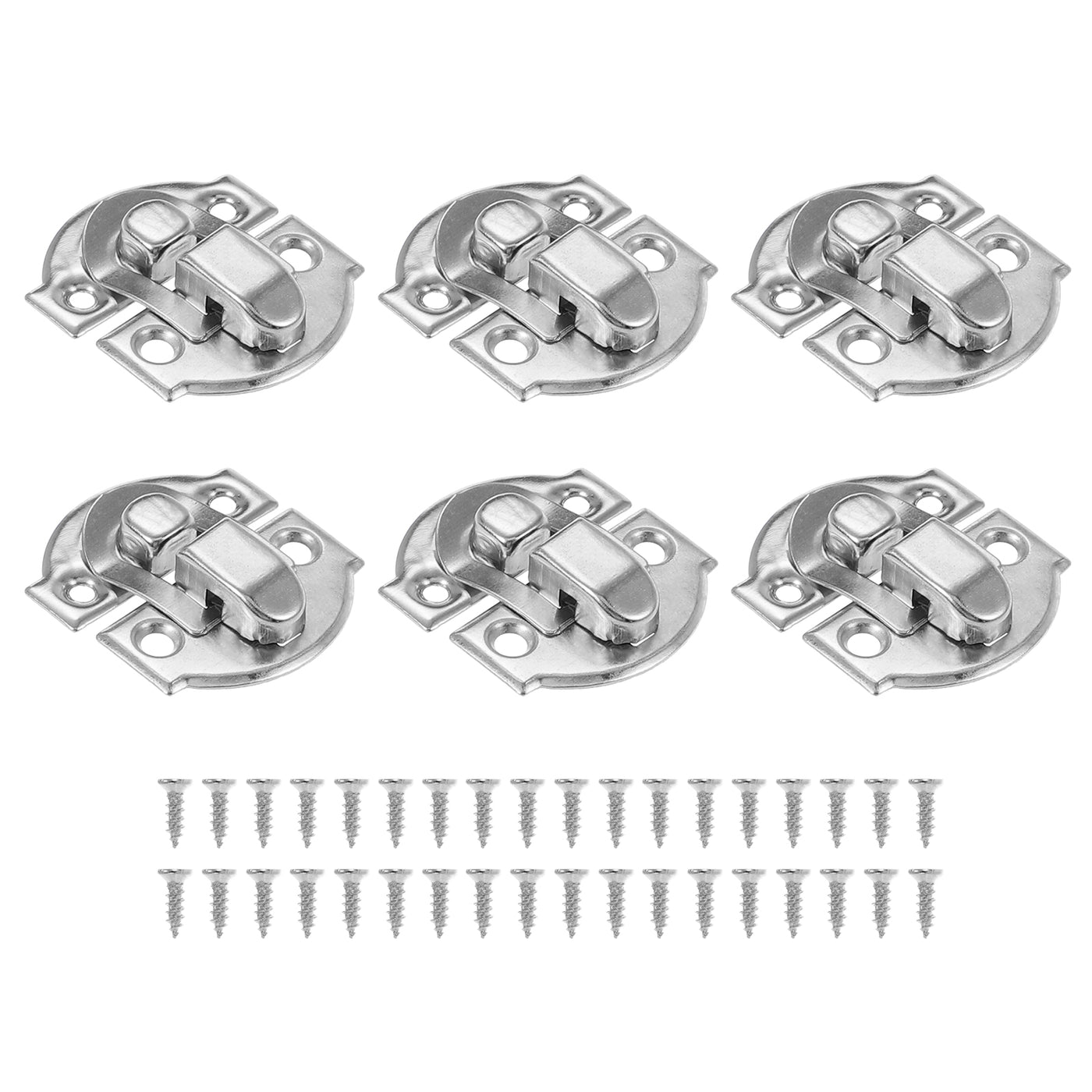 Harfington 6 Pack Small Metal Vintage Box Toggle Latch with Mounting Screw, Silver