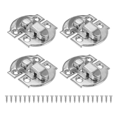 Harfington 4 Pack Small Metal Vintage Box Toggle Latch with Mounting Screw, Silver