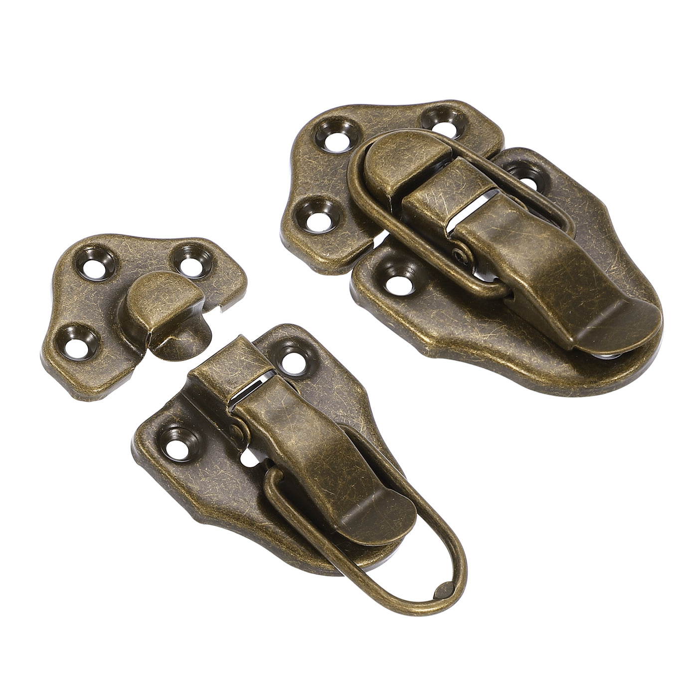 Harfington 2 Pack Retro Style Duckbilled Toggle Hasp Latch with Mounting Screw, Bronze