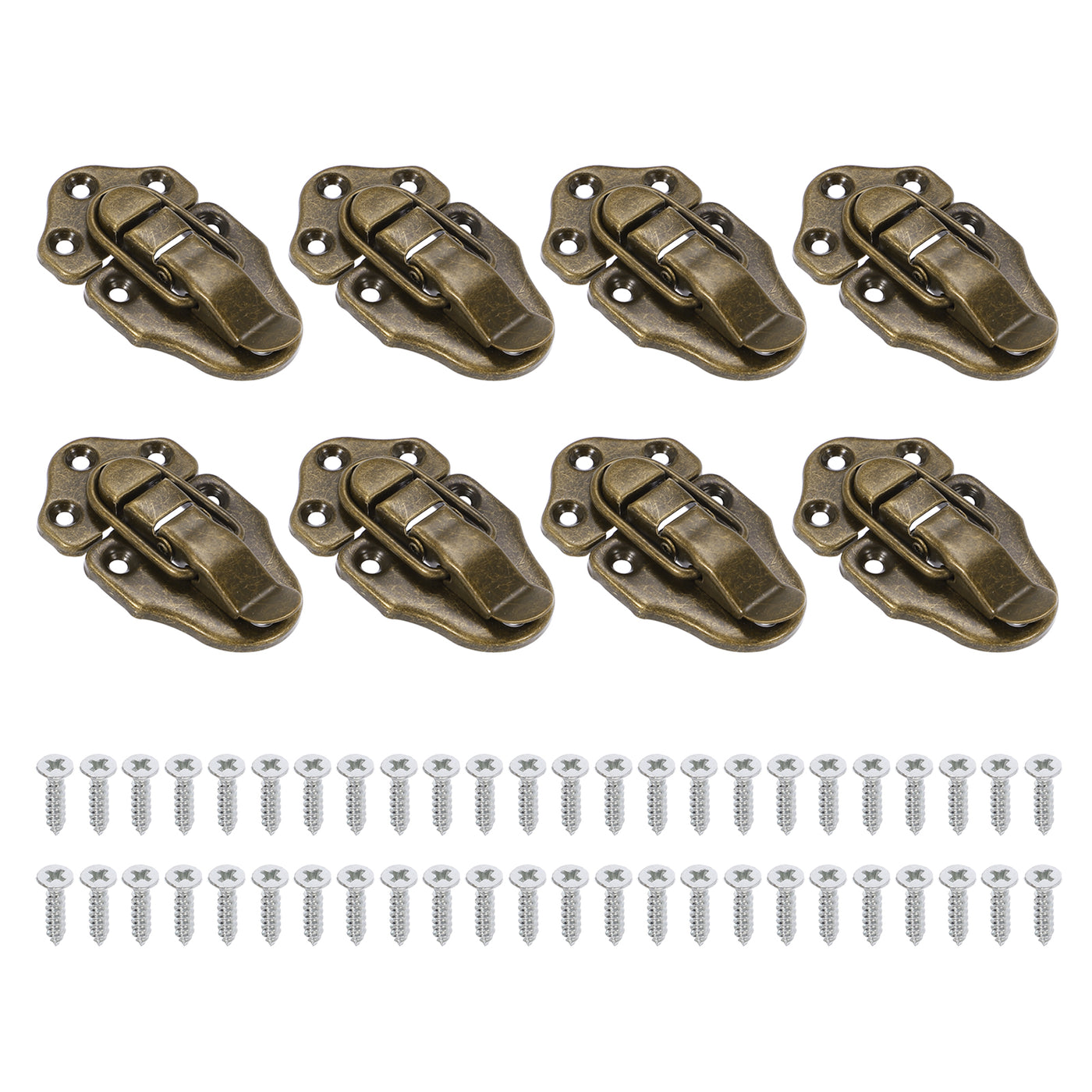 Harfington 8 Pack Retro Style Duckbilled Toggle Hasp Latch with Mounting Screw, Bronze