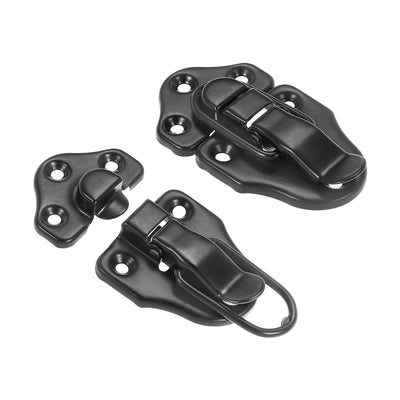 Harfington 4 Pack Retro Style Duckbilled Toggle Hasp Latch with Mounting Screw, Black