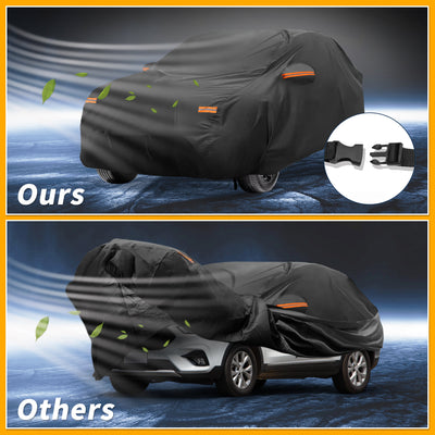 Harfington Car Cover Waterproof All Weather Sun Rain Protection Full Exterior Cover for mg ZS 2017-2023 210D-PU Black with Reflective Strips