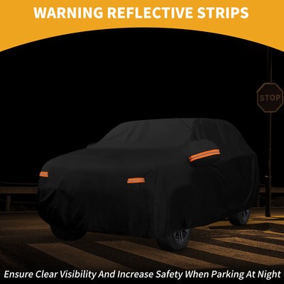 Harfington Car Cover Waterproof All Weather Sun Rain Protection Full Exterior Cover for Audi Q3 2012-2024 210D-PU Black with Reflective Strips