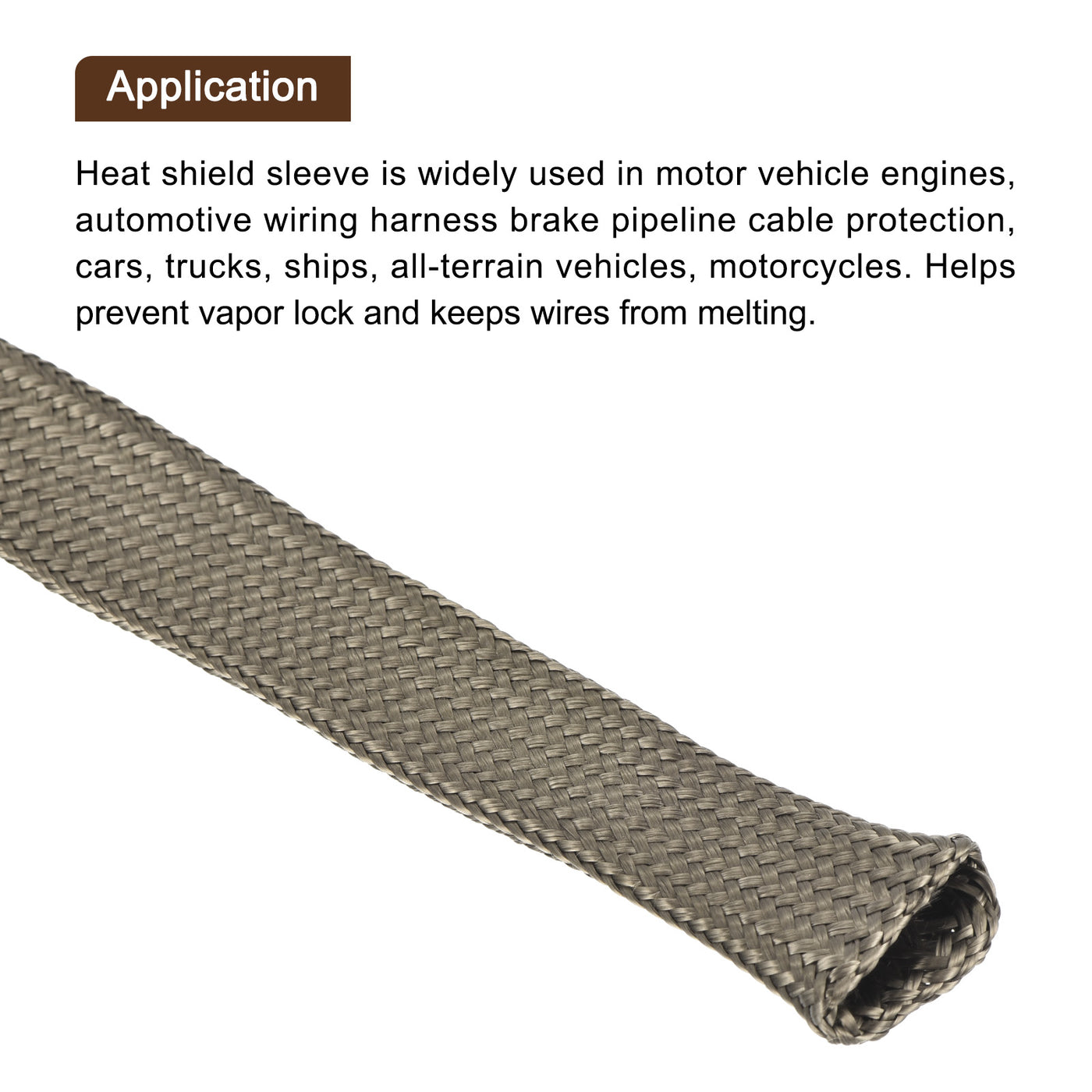 Harfington Heat Shield Sleeve 0.5" ID 3Ft Fuel Line Heat Shield Sleeve 800℃ Titanium