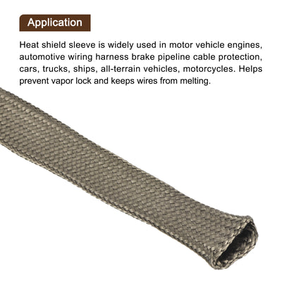 Harfington Heat Shield Sleeve 0.5" ID 3Ft Fuel Line Heat Shield Sleeve 800℃ Titanium