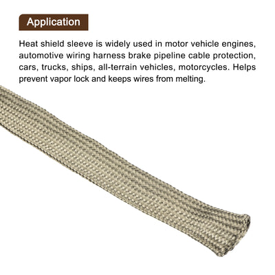 Harfington 2Pcs Heat Shield Sleeve 0.5" ID 3.3Ft Fuel Line Heat Shield Sleeve 800℃ Titanium