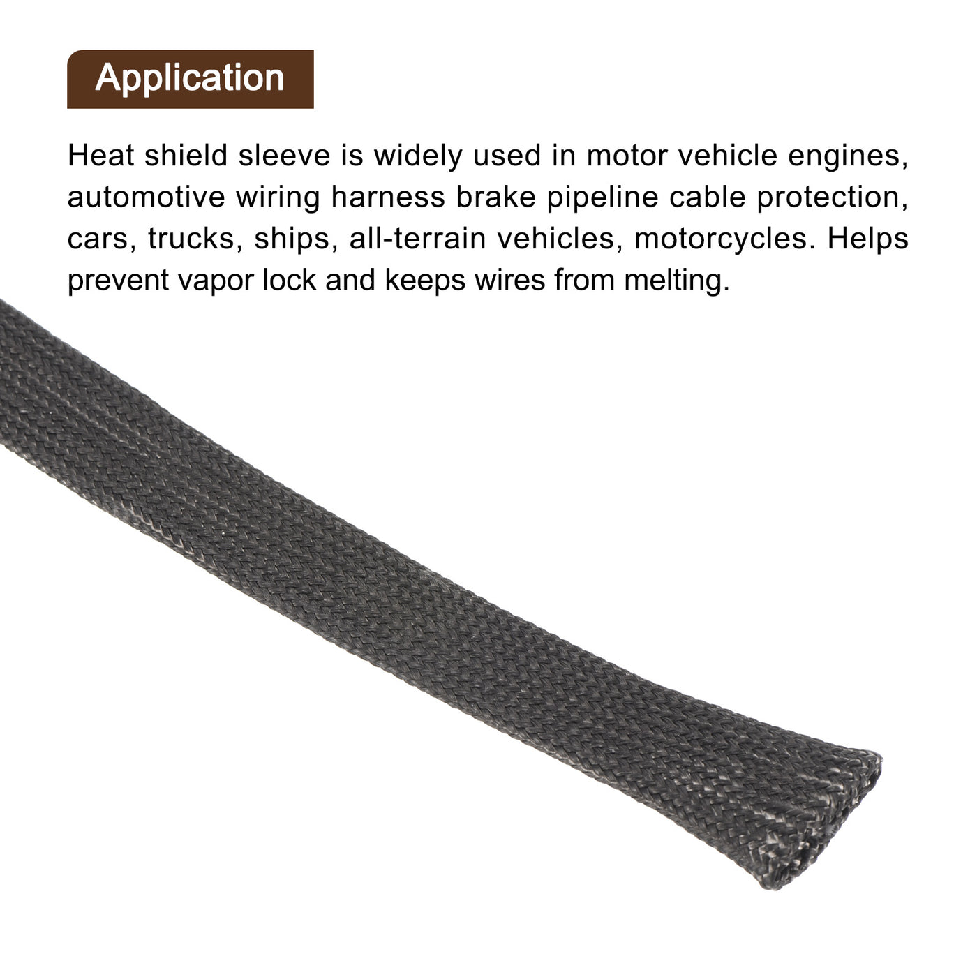 Harfington 2 Pcs Heat Shield Sleeve 0.5" ID 10 Feet Fuel Line Heat Shield Sleeve 500℃ Black