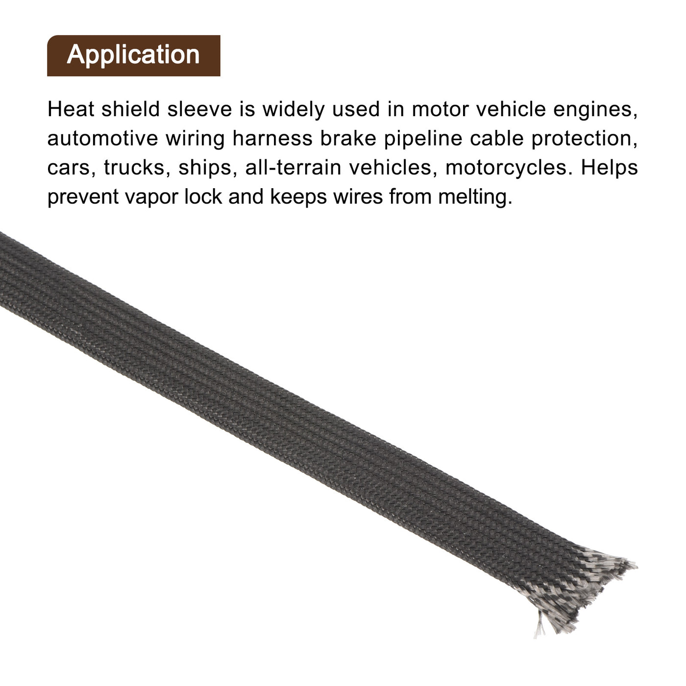 Harfington Heat Shield Sleeve 0.3" ID 10Ft Fuel Line Heat Shield Sleeve 500℃ Black