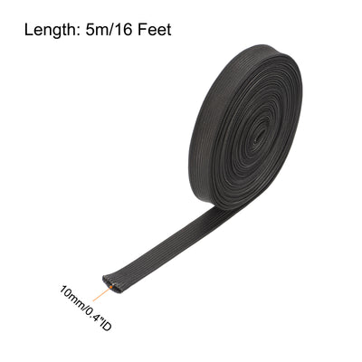 Harfington Heat Shield Sleeve 0.4" ID 16Ft Fuel Line Heat Shield Sleeve 500℃ Black