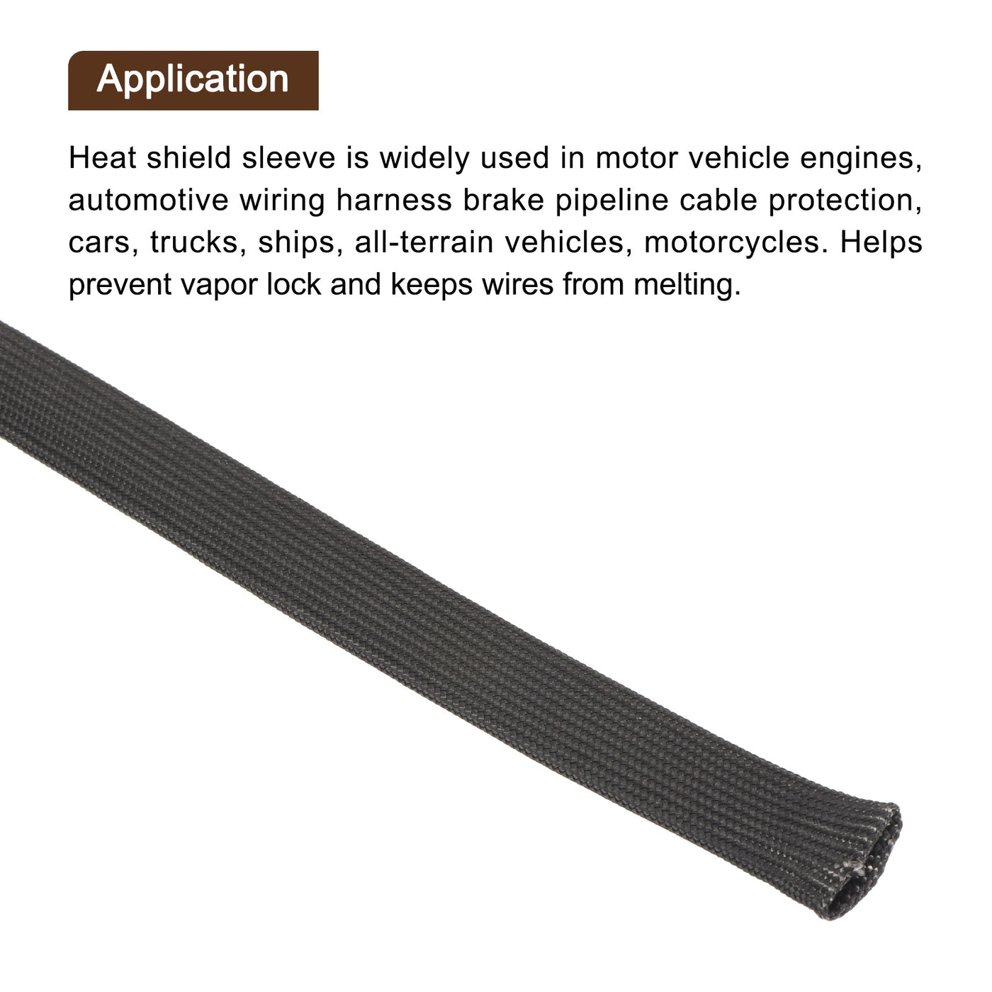 Harfington Heat Shield Sleeve 0.4" ID 16Ft Fuel Line Heat Shield Sleeve 500℃ Black