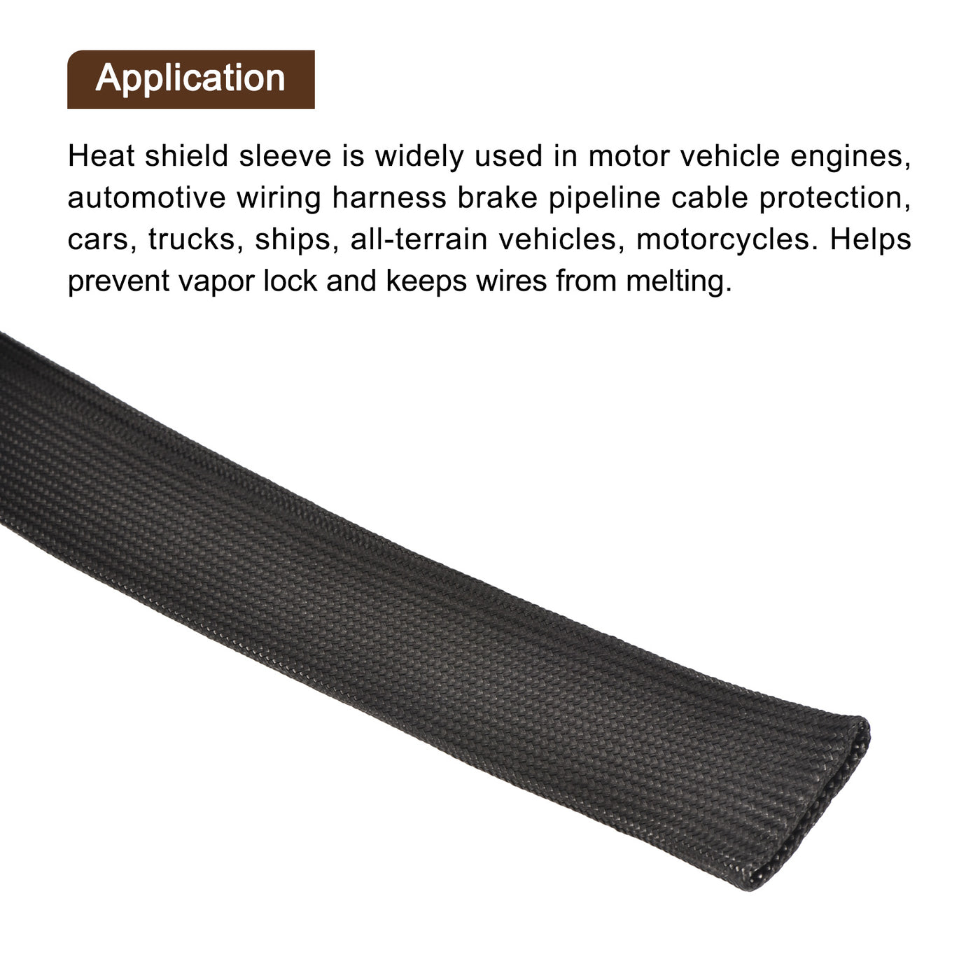 Harfington Heat Shield Sleeve 0.8" ID 16Ft Fuel Line Heat Shield Sleeve 500℃ Black