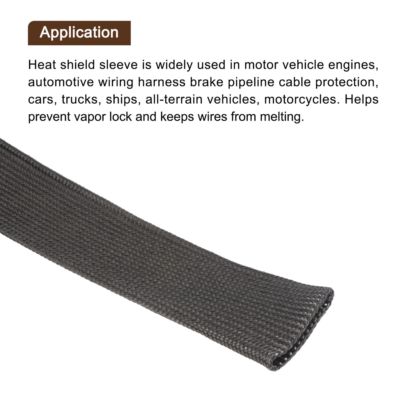 Harfington Heat Shield Sleeve 1" ID 10Ft Fuel Line Heat Shield Sleeve 500℃ Black