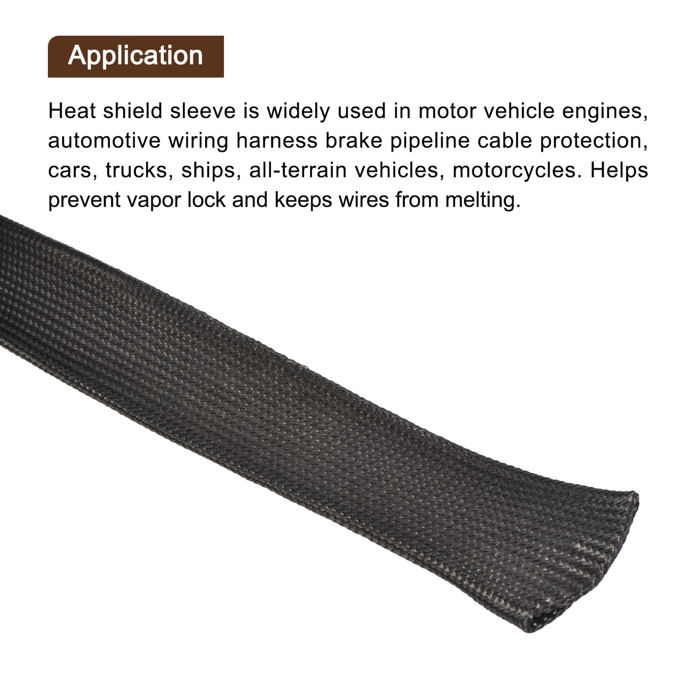 Harfington Heat Shield Sleeve 1" ID 16Ft Fuel Line Heat Shield Sleeve 500℃ Black