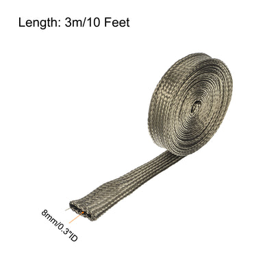 Harfington Heat Shield Sleeve 0.3" ID 10Ft Fuel Line Heat Shield Sleeve 800℃ Titanium