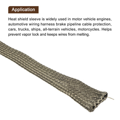 Harfington Heat Shield Sleeve 0.3" ID 10Ft Fuel Line Heat Shield Sleeve 800℃ Titanium