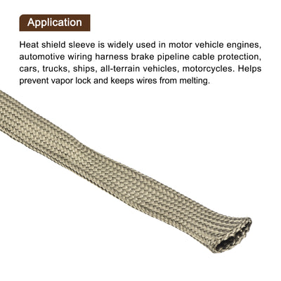 Harfington Heat Shield Sleeve 0.5" ID 6.6Ft Fuel Line Heat Shield Sleeve 800℃ Titanium