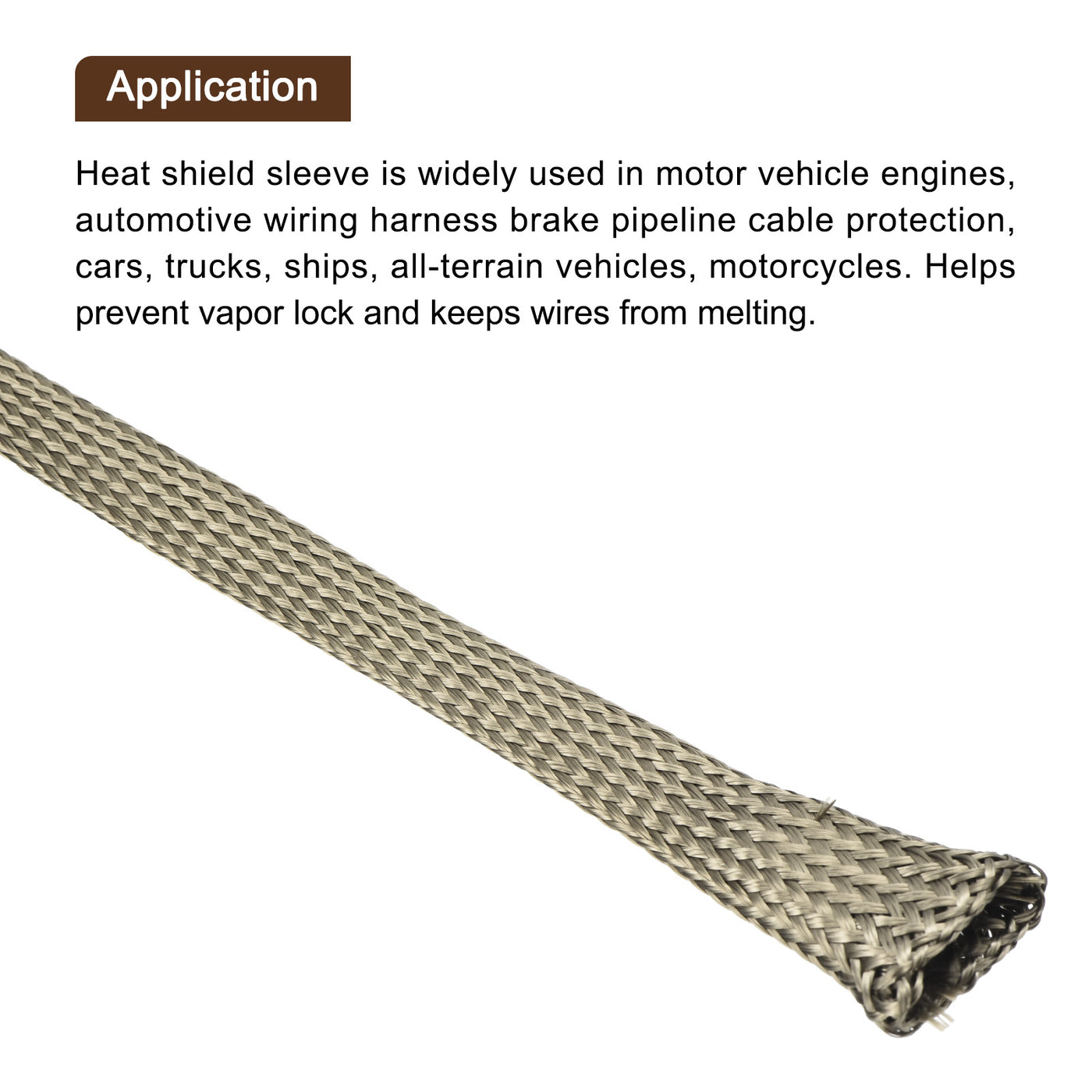 Harfington Heat Shield Sleeve 0.3" ID 16Ft Fuel Line Heat Shield Sleeve 800℃ Titanium