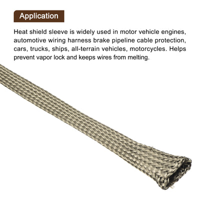 Harfington Heat Shield Sleeve 0.3" ID 16Ft Fuel Line Heat Shield Sleeve 800℃ Titanium