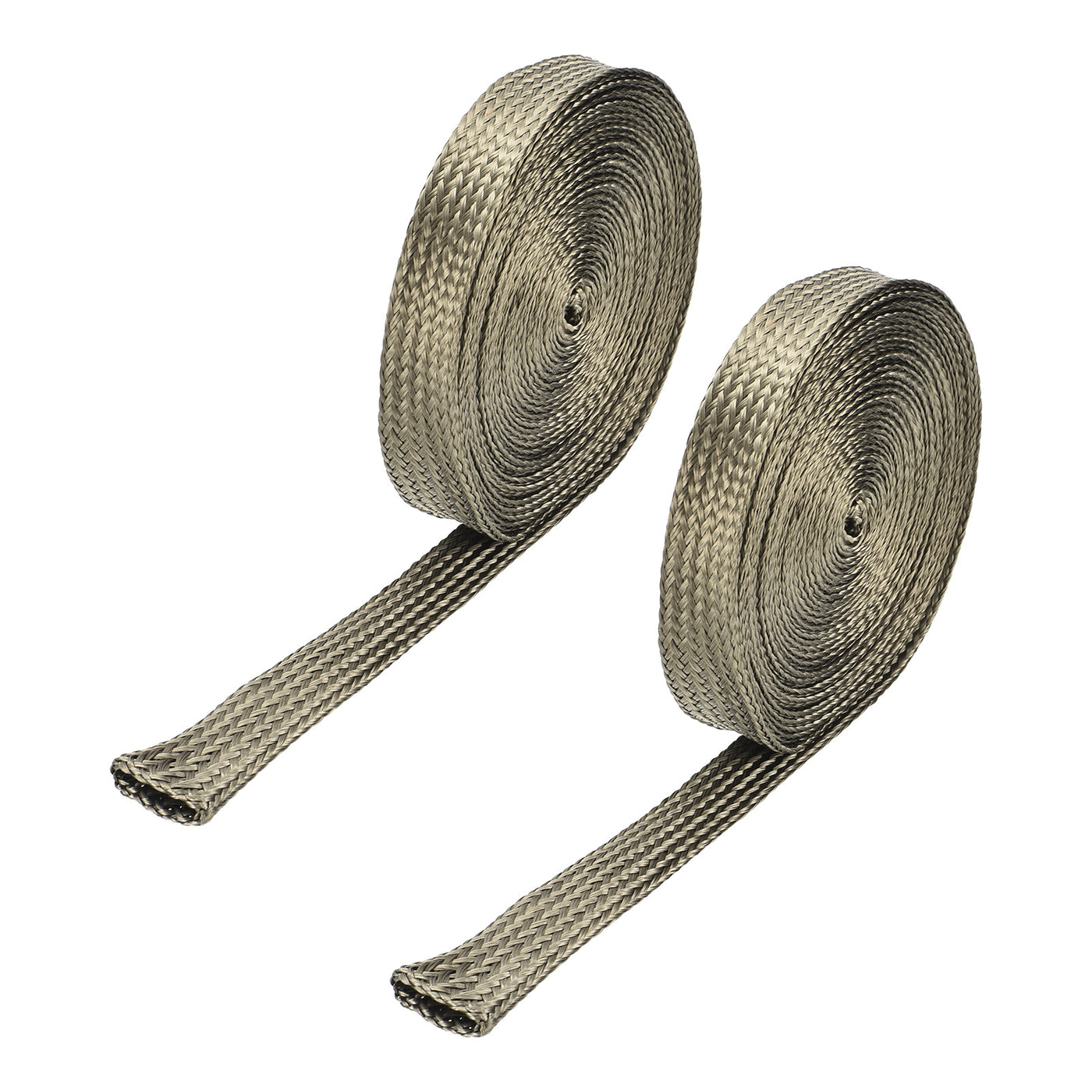 Harfington 2Pcs Heat Shield Sleeve 0.4" ID 16Ft Fuel Line Heat Shield Sleeve 800℃ Titanium