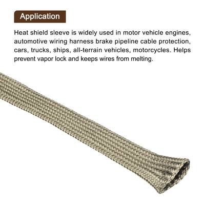 Harfington 2Pcs Heat Shield Sleeve 0.5" ID 16Ft Fuel Line Heat Shield Sleeve 800℃ Titanium