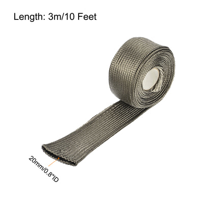 Harfington Heat Shield Sleeve 0.8" ID 10Ft Fuel Line Heat Shield Sleeve 800℃ Titanium