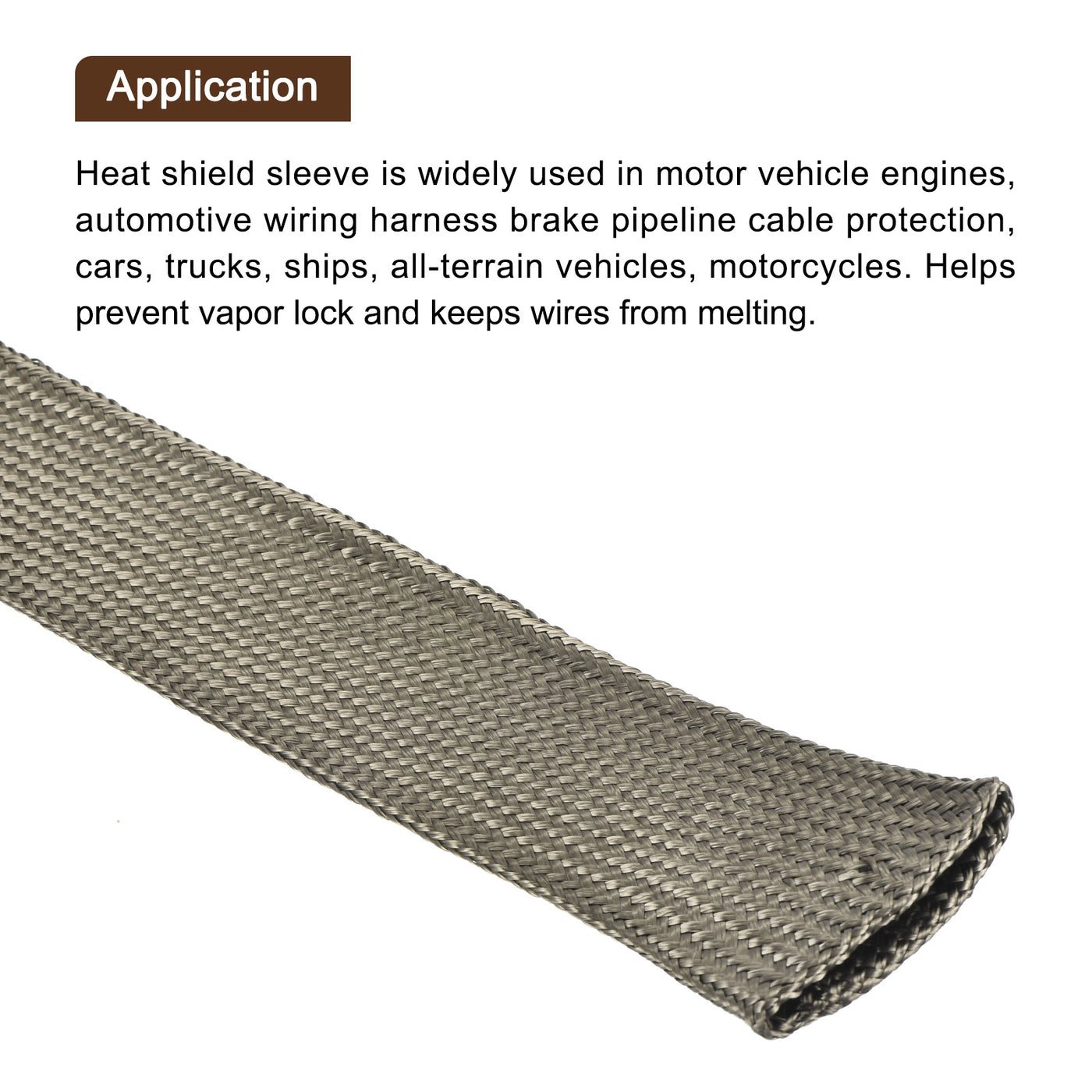 Harfington Heat Shield Sleeve 0.8" ID 10Ft Fuel Line Heat Shield Sleeve 800℃ Titanium