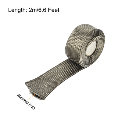 Harfington Heat Shield Sleeve 0.8" ID 6.6Ft Fuel Line Heat Shield Sleeve 800℃ Titanium