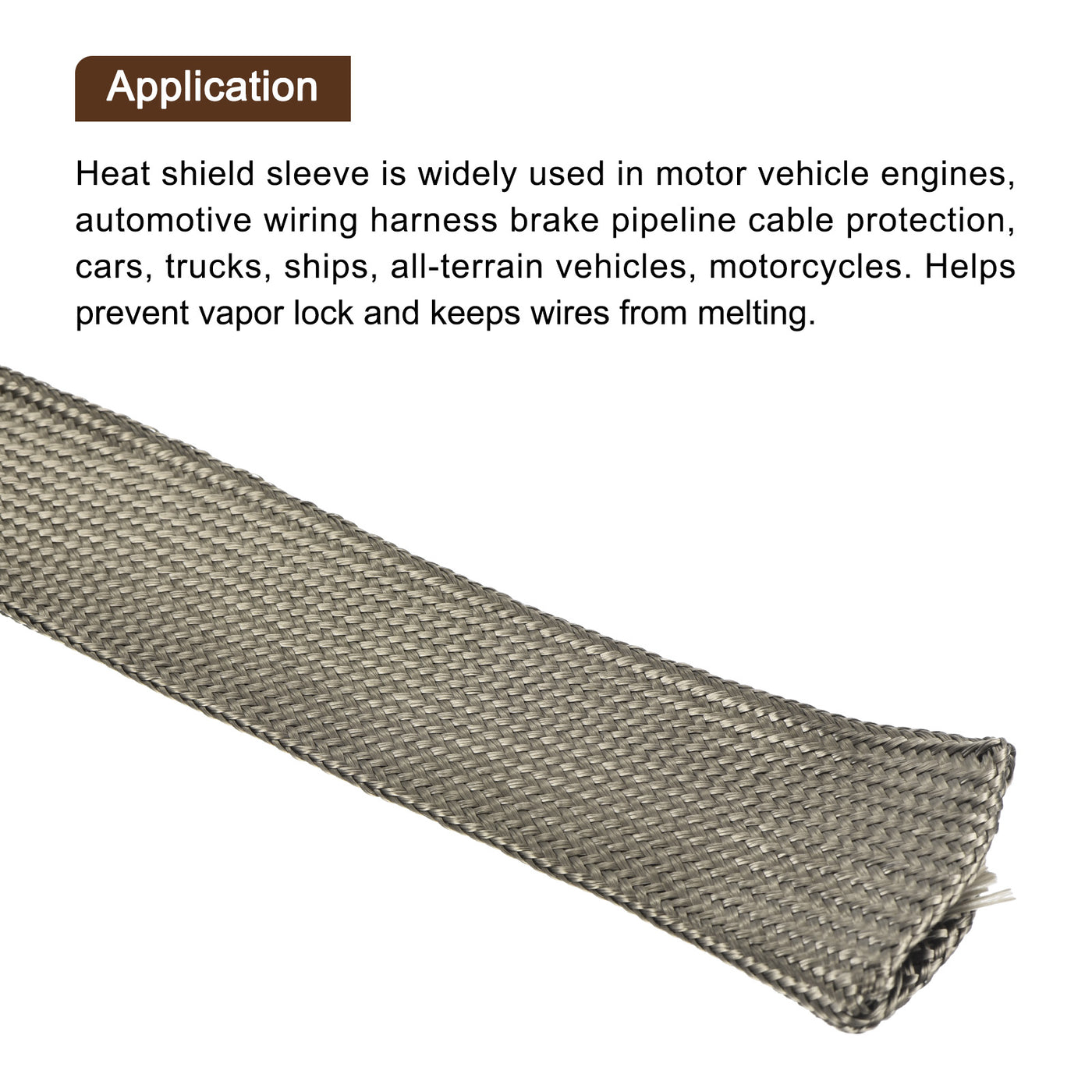 Harfington Heat Shield Sleeve 0.8" ID 6.6Ft Fuel Line Heat Shield Sleeve 800℃ Titanium