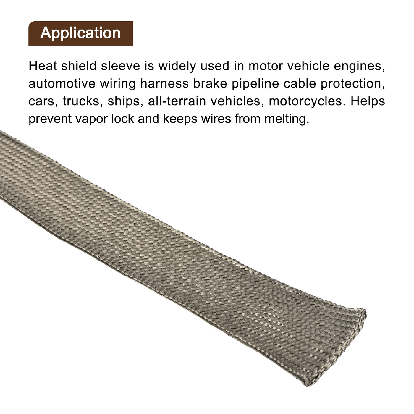 Harfington Heat Shield Sleeve 0.8" ID 16Ft Fuel Line Heat Shield Sleeve 800℃ Titanium