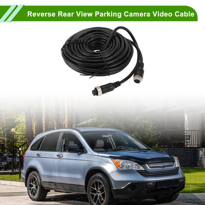 Harfington Universal 10m/32.81ft Reverse Rear View Parking Camera Video Cable Extension Backup Camera M12 Video Cable Plastic,Metal 1 Pcs