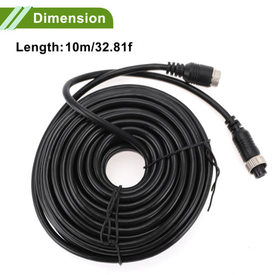 Harfington Universal 10m/32.81ft Reverse Rear View Parking Camera Video Cable Extension Backup Camera M12 Video Cable Plastic,Metal 1 Pcs