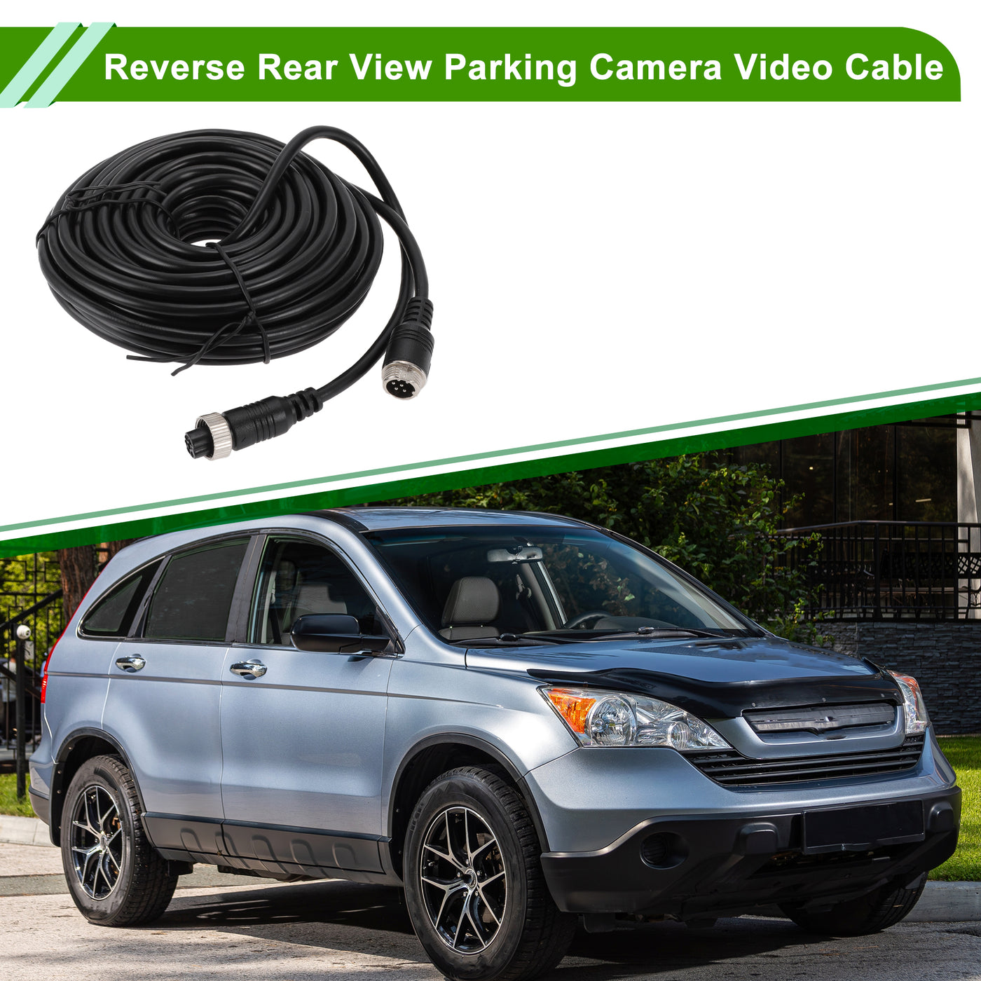 HOPESPANNER Universal 10m/32.81ft Reverse Rear View Parking Camera Video Cable Extension Backup Camera M12 Video Cable Plastic,Metal 1 Pcs