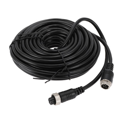 Harfington Universal 10m/32.81ft Reverse Rear View Parking Camera Video Cable Extension Backup Camera M12 Video Cable Plastic,Metal 1 Pcs