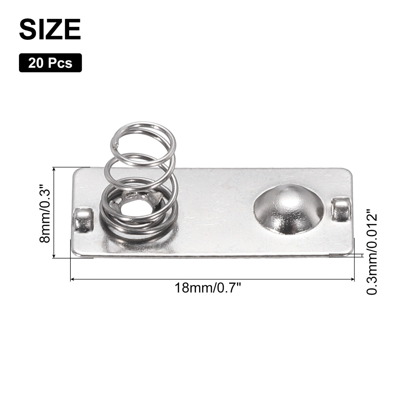 Harfington 20 Pcs Battery Spring Contact 18x8mm Positive Negative Bipolar
