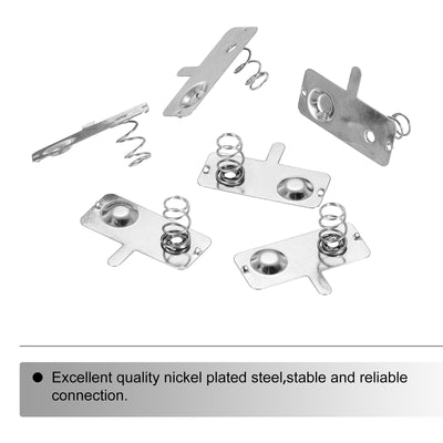 Harfington 10 Stück Batterie-Metallfeder-Kontaktplatte 28mm x 12mm Positiv Negativ Bipolar Vernickelte Platte für Batteriehalter und elektronische Spielzeuge