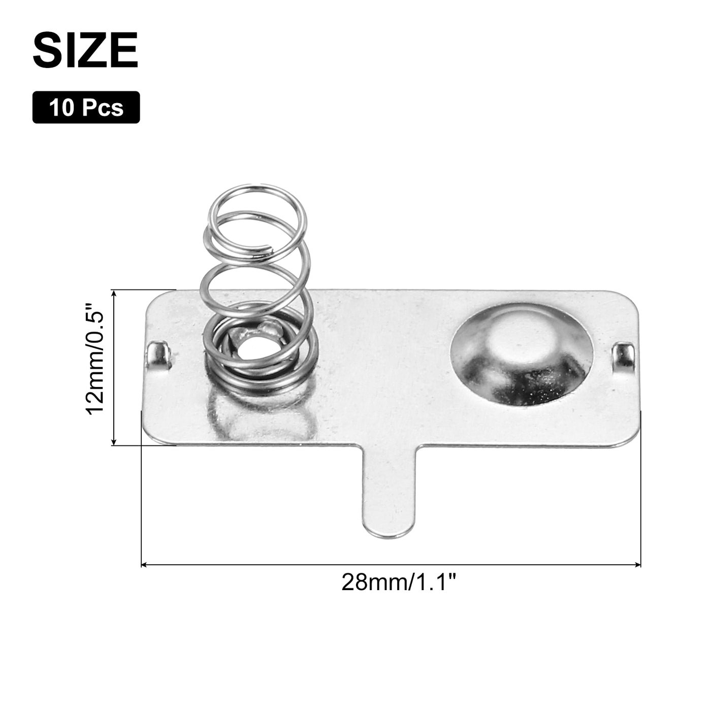 Harfington 10 Pcs Battery Spring Contact 28mm x 12mm Positive Negative Positive Bipolar