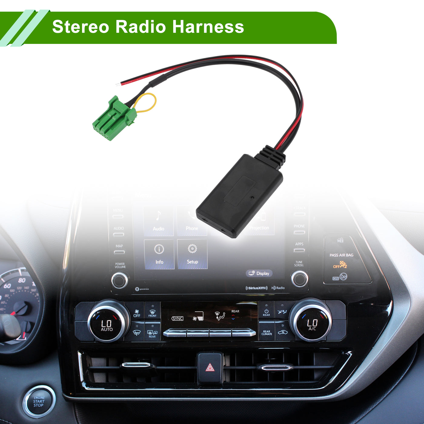 HOPESPANNER Stereo Radio Harness for Acura RDX TSX MDX CSX Convenient Black Front Bluetooth AUX Adapter Music Cable Plastic,Metal 1 Pcs