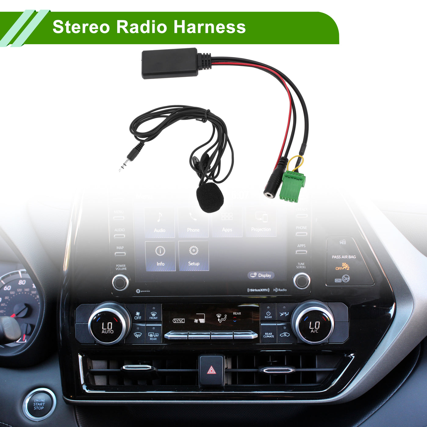 HOPESPANNER Stereo Radio Harness for Acura RDX TSX MDX CSX Convenient Black Front Bluetooth AUX Adapter Music Cable Plastic,Metal 1 Set