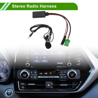 Harfington Stereo Radio Harness for Acura RDX TSX MDX CSX Convenient Black Front Bluetooth AUX Adapter Music Cable Plastic,Metal 1 Set