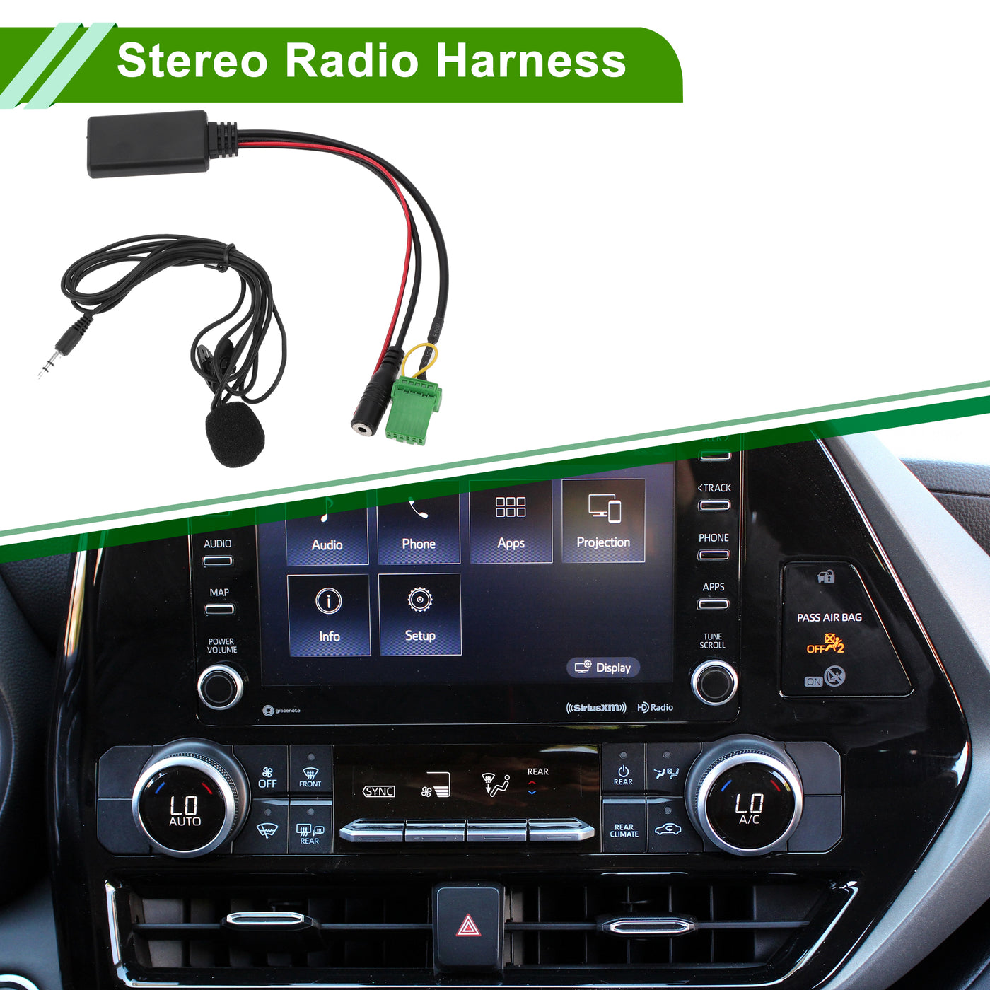 HOPESPANNER Stereo Radio Harness for Acura RDX TSX MDX CSX Convenient Black Front Bluetooth AUX Adapter Music Cable Plastic,Metal 1 Set