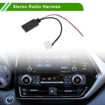 Harfington Stereo Radio Harness for Toyota 4Runner 2007-2009 Convenient Black Front Bluetooth AUX Adapter Music Cable Plastic,Metal 1 Pcs