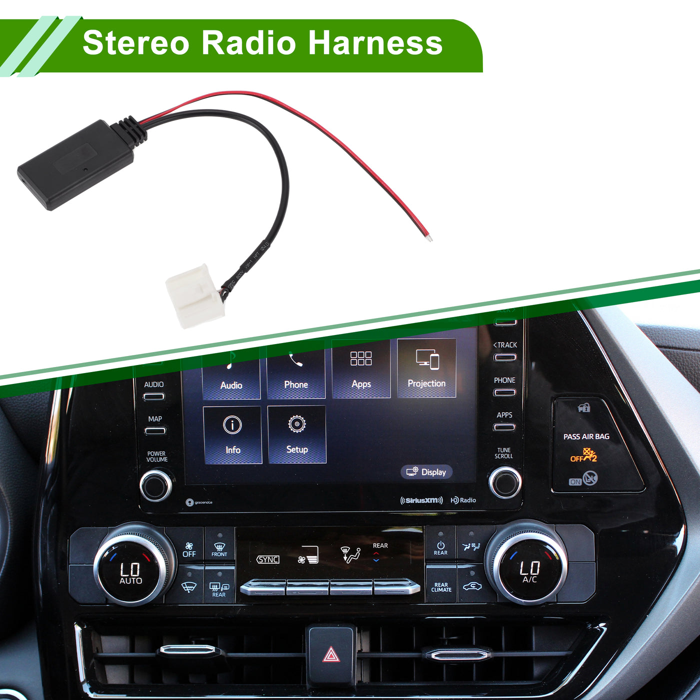 HOPESPANNER Stereo Radio Harness for Toyota 4Runner 2007-2009 Convenient Black Front Bluetooth AUX Adapter Music Cable Plastic,Metal 1 Pcs