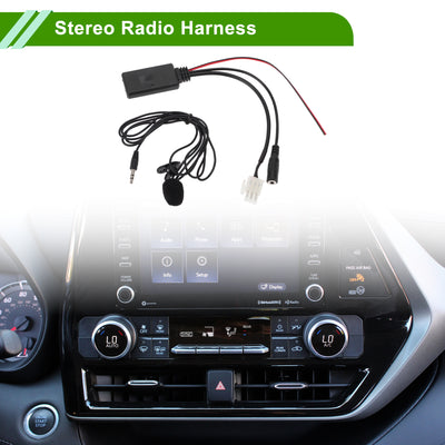 Harfington Stereo Radio Harness for Honda Gl1800 Convenient Black Front Bluetooth AUX Adapter Music Cable Plastic,Metal 1 Set