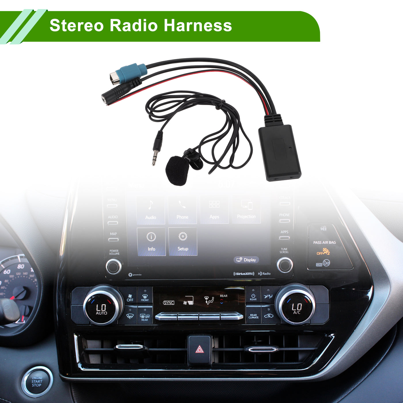 HOPESPANNER Stereo Radio Harness for  KCE237B Convenient Black Front Bluetooth AUX Adapter Music Cable Plastic,Metal 1 Set