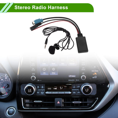 Harfington Stereo Radio Harness for  KCE237B Convenient Black Front Bluetooth AUX Adapter Music Cable Plastic,Metal 1 Set