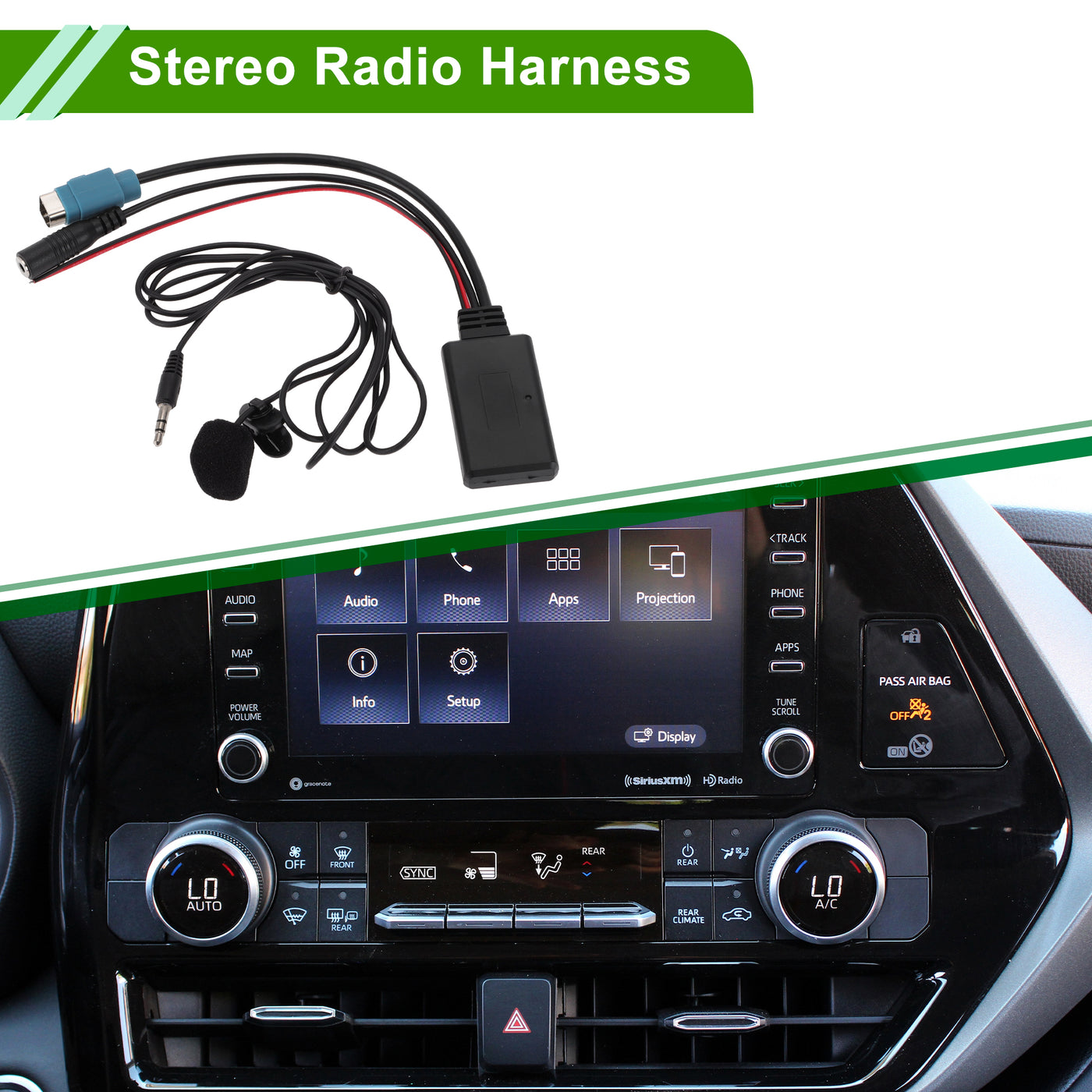 HOPESPANNER Stereo Radio Harness for  KCE237B Convenient Black Front Bluetooth AUX Adapter Music Cable Plastic,Metal 1 Set