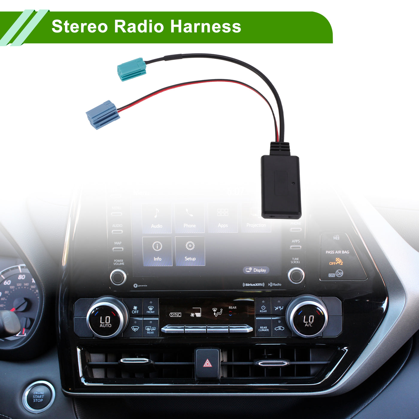 HOPESPANNER Stereo Radio Harness for Renault 2005-2011 Convenient Black Front Bluetooth AUX Adapter Music Cable Plastic,Metal 1 Pcs