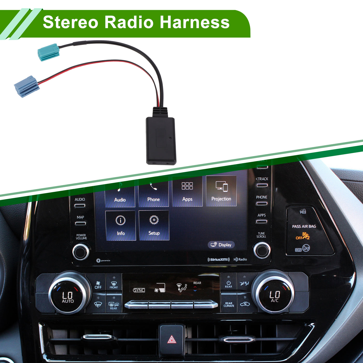 HOPESPANNER Stereo Radio Harness for Renault 2005-2011 Convenient Black Front Bluetooth AUX Adapter Music Cable Plastic,Metal 1 Pcs