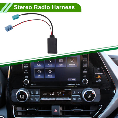 Harfington Stereo Radio Harness for Renault 2005-2011 Convenient Black Front Bluetooth AUX Adapter Music Cable Plastic,Metal 1 Pcs