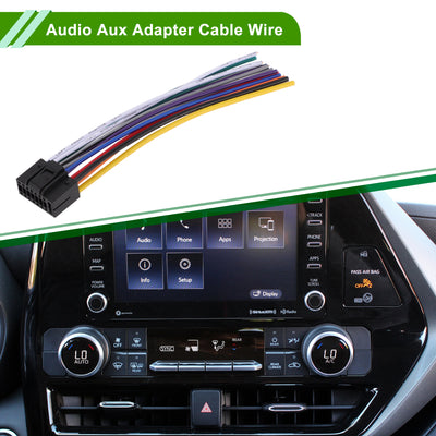 Harfington Audio Aux Adapter Cable Wire for Kenwood KDC-138 Convenient Black Front Stereo Radio Harness Plastic,Metal 1 Pcs